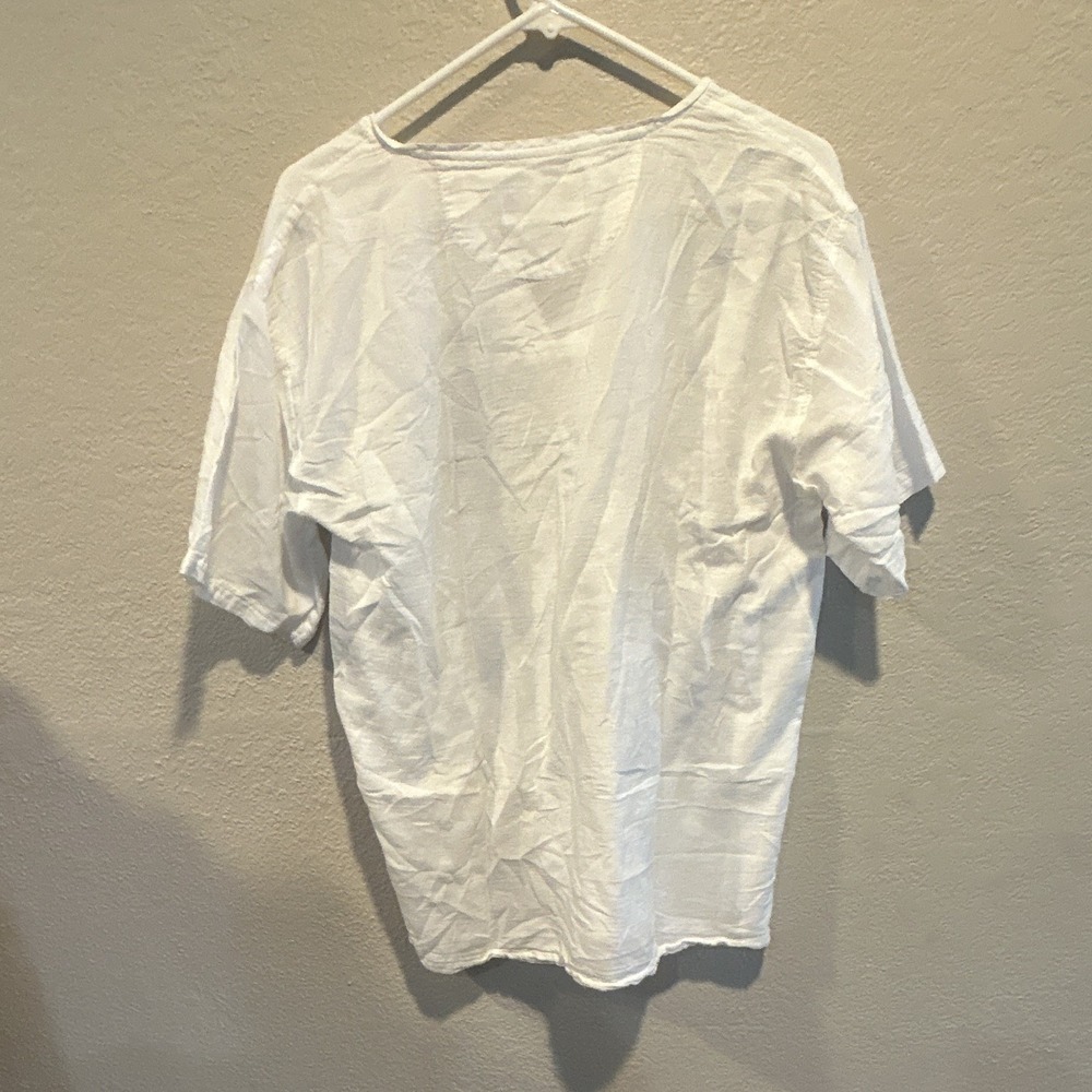 OshKosh XXL White V-Neck Short Sleeve Cotton T-Shirt Thin - Picture 3 of 3